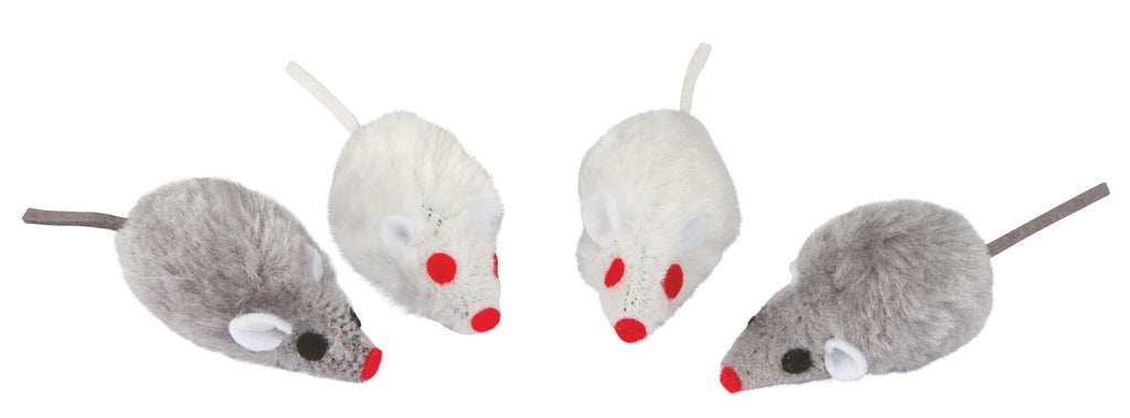 Miš siva/bela, 5 cm, 4 kosi