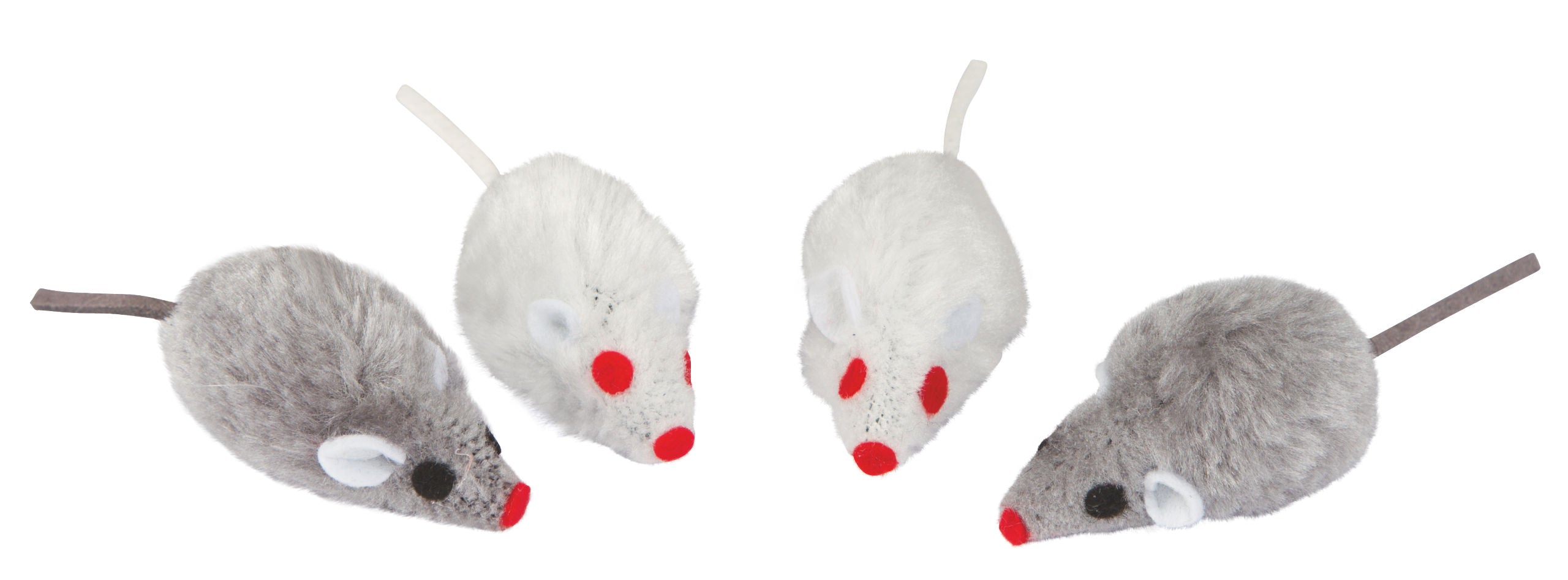 Miš siva/bela, 5 cm, 4 kosi