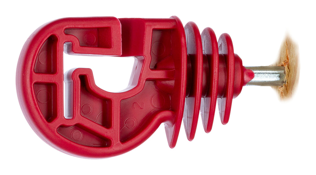 IZOLATOR okrogli z zarezo premium rdec (25kos)