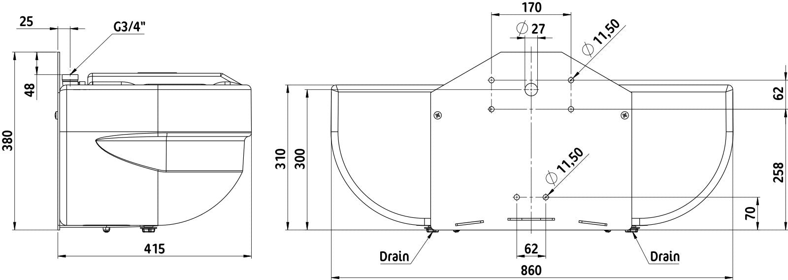 NAPAJALNIK S60 s plovcem PVC dvojni - 58l