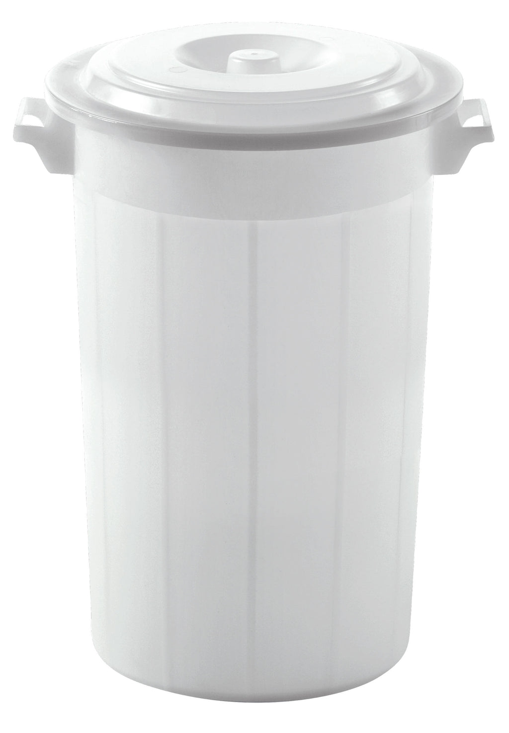 Posoda za krmo s pokrovom, bela, 100 ltr, varna za živila