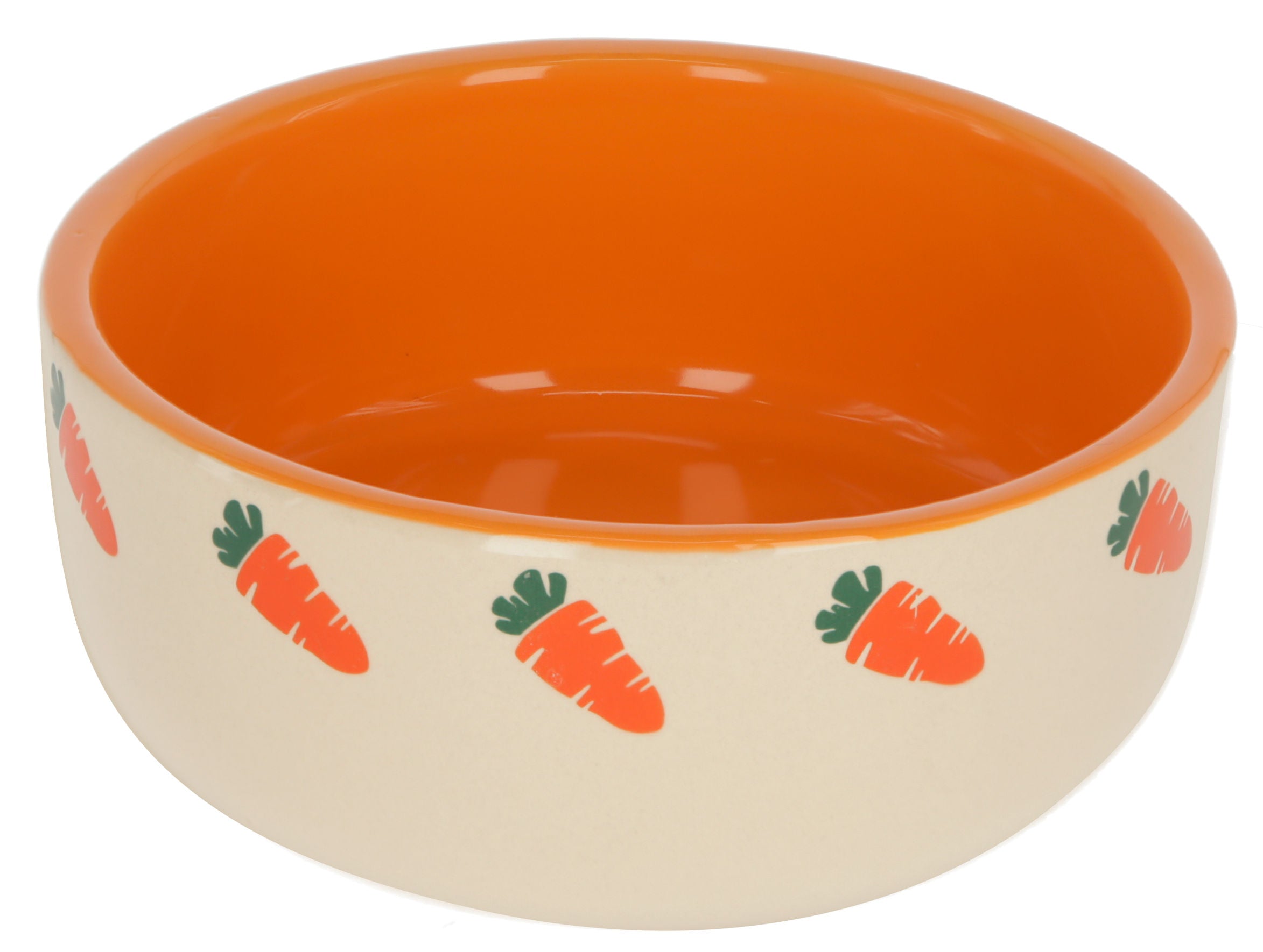 KRMILNIK keramicen bež/ oranžen 500ml