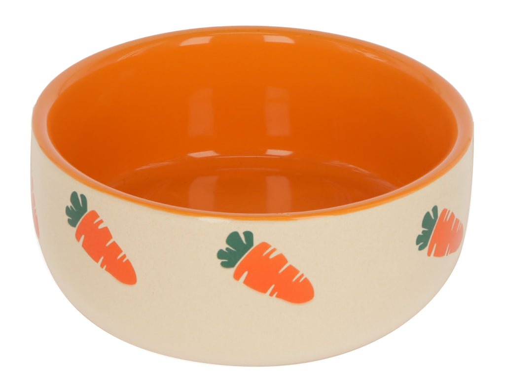 KRMILNIK keramicen bež/ oranžen 250ml