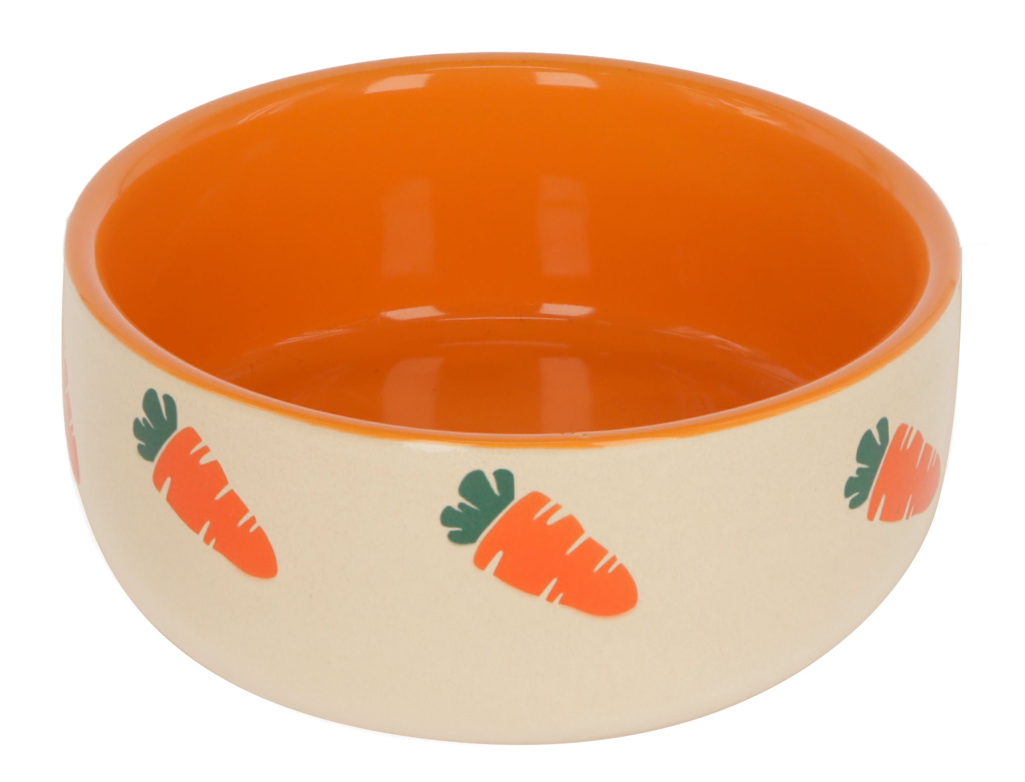 KRMILNIK keramicen bež/ oranžen 250ml