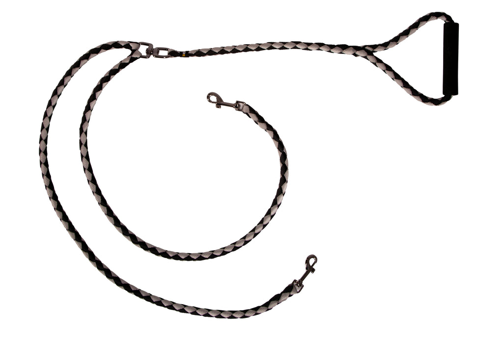 POVODEC dvojni 140cm/12mm - crn