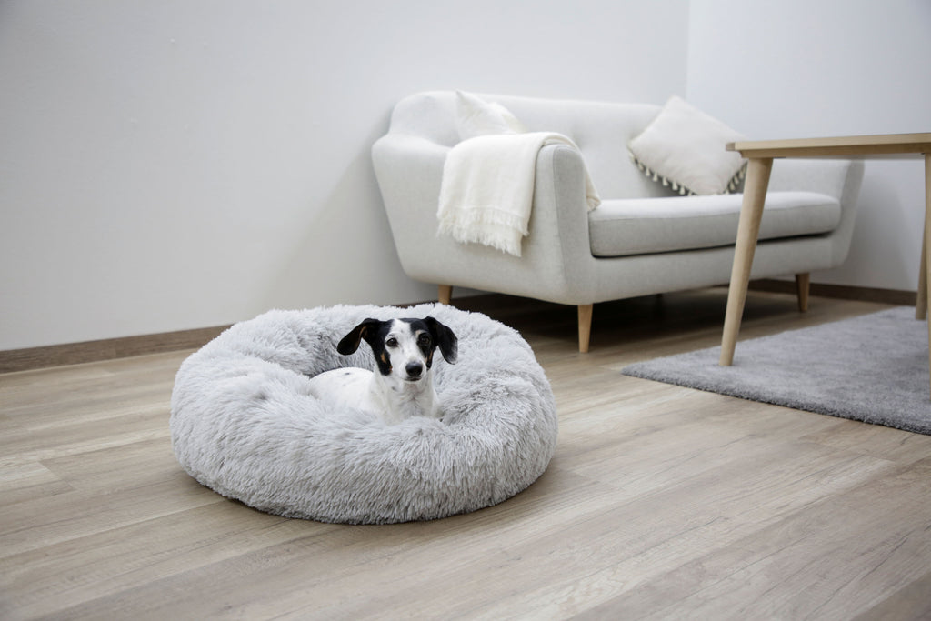 Postelja Cuddle Bed Fluffy svetlo siva, Ø60cmx18cm