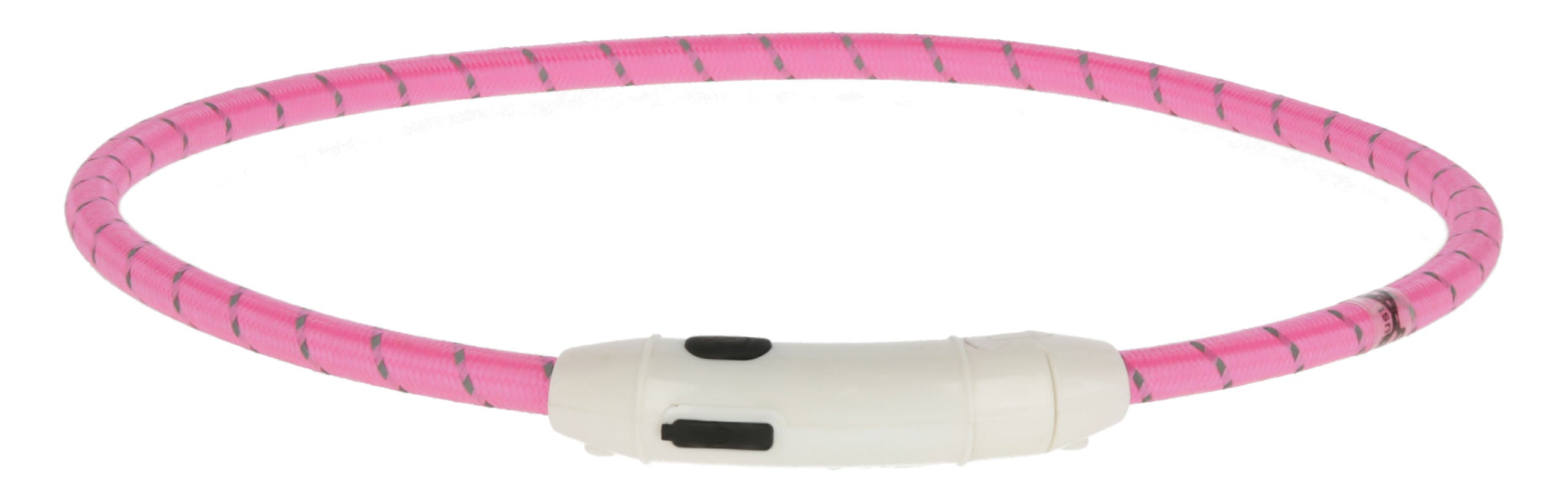 Ovratnica Maxi Safe LED, najlon, dolžina 65 cm, roza
