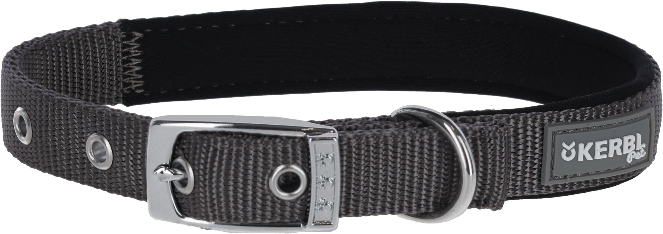 MIAMI PLUS najlonski ovratnik siv, 33-39cm/20mm