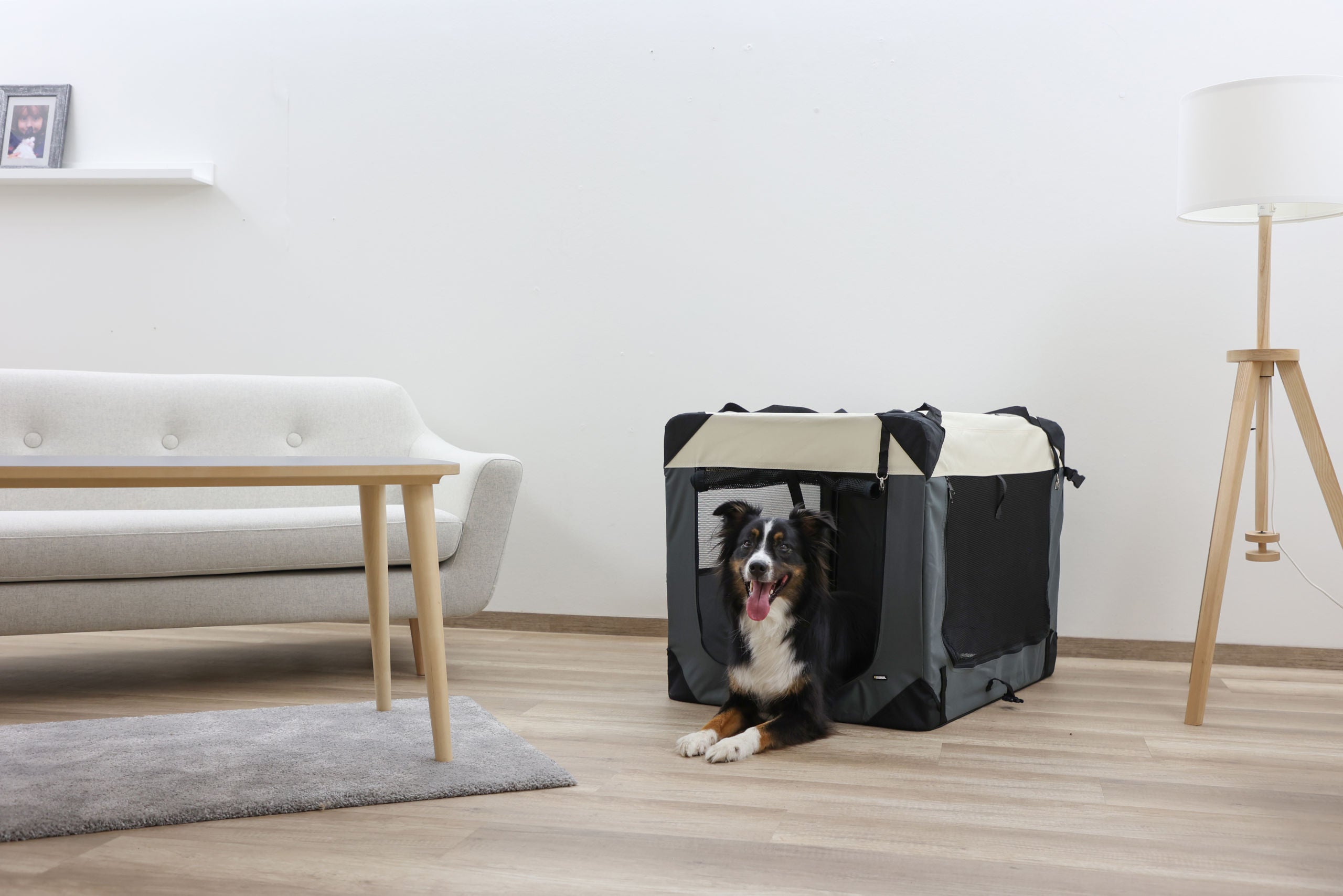 TRANSPORTNI box Journey siva/bež - 91x63,5x63,5cm