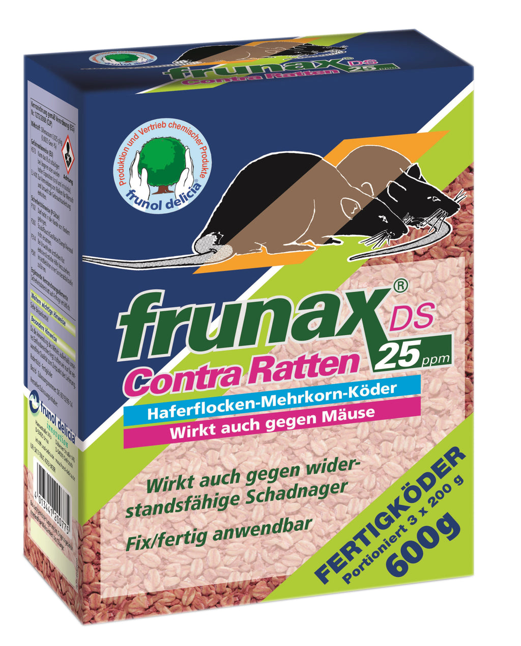 frunax DS Contra proti podganam 25 ppm (3 x 200 g)