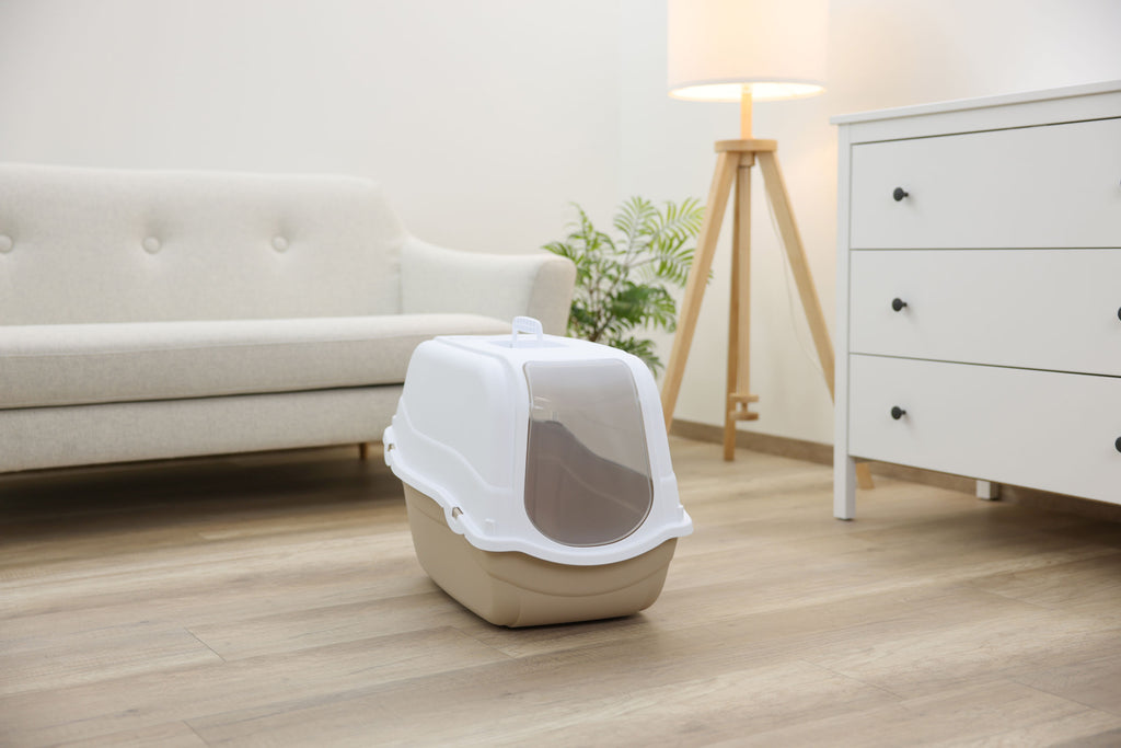 STRANIŠCE za macka Minka taupe/krem - 57x39x41cm