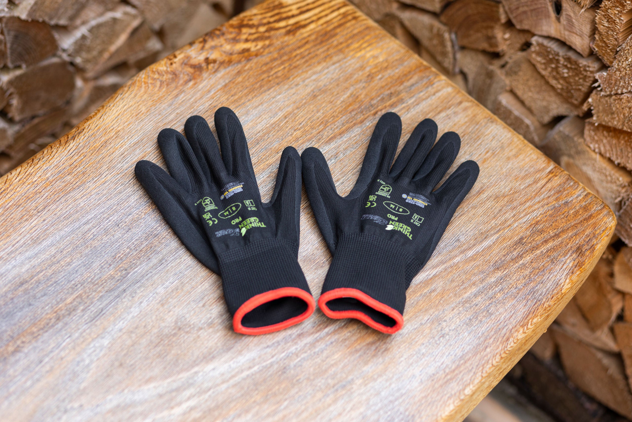 Rokavice ThinkGreen Pro crne, nitrilna pena, velikost 7/S