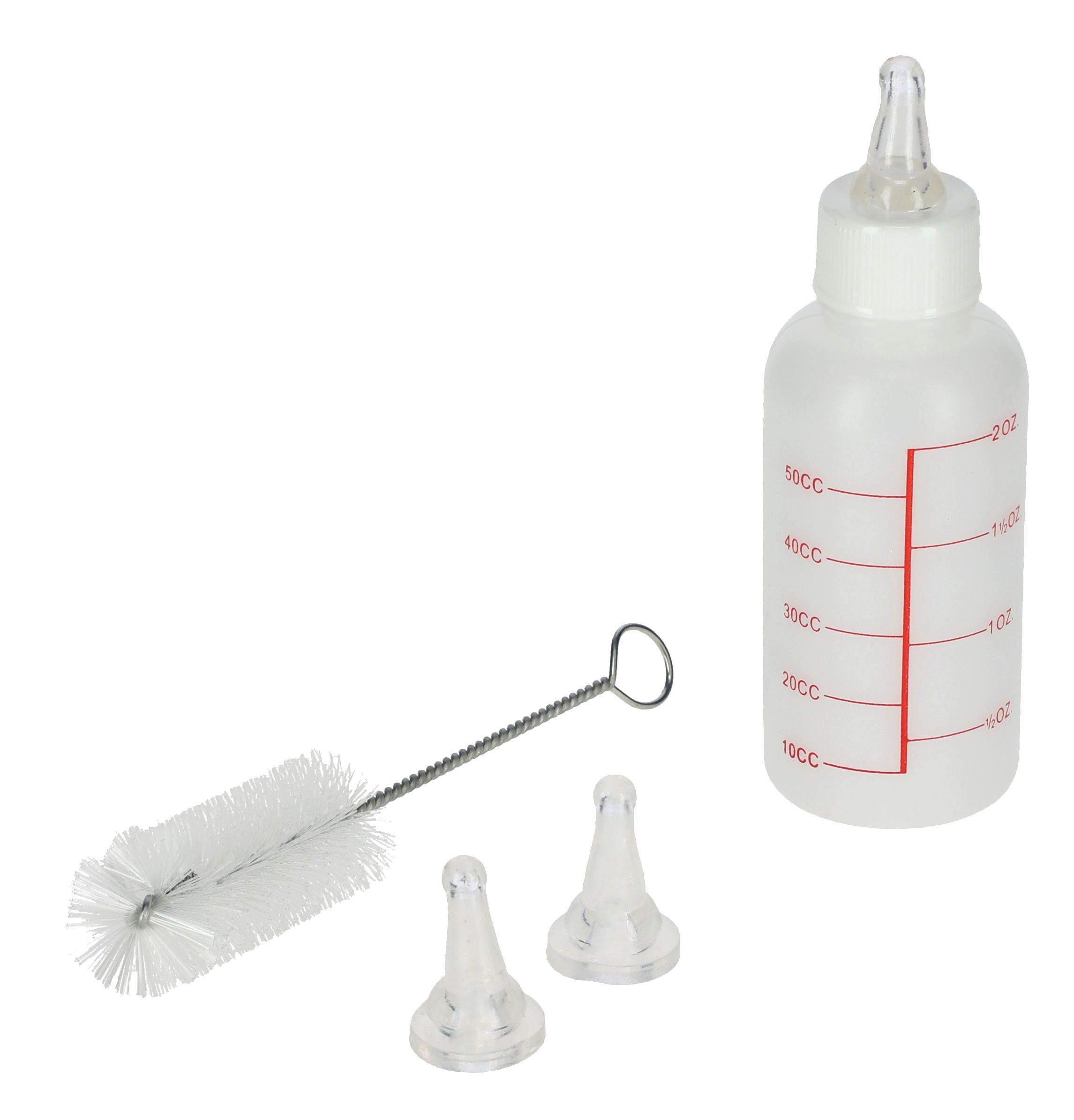 Steklenica za vzrejo 50 ml, 2 dudi s krtaco za cišcenje