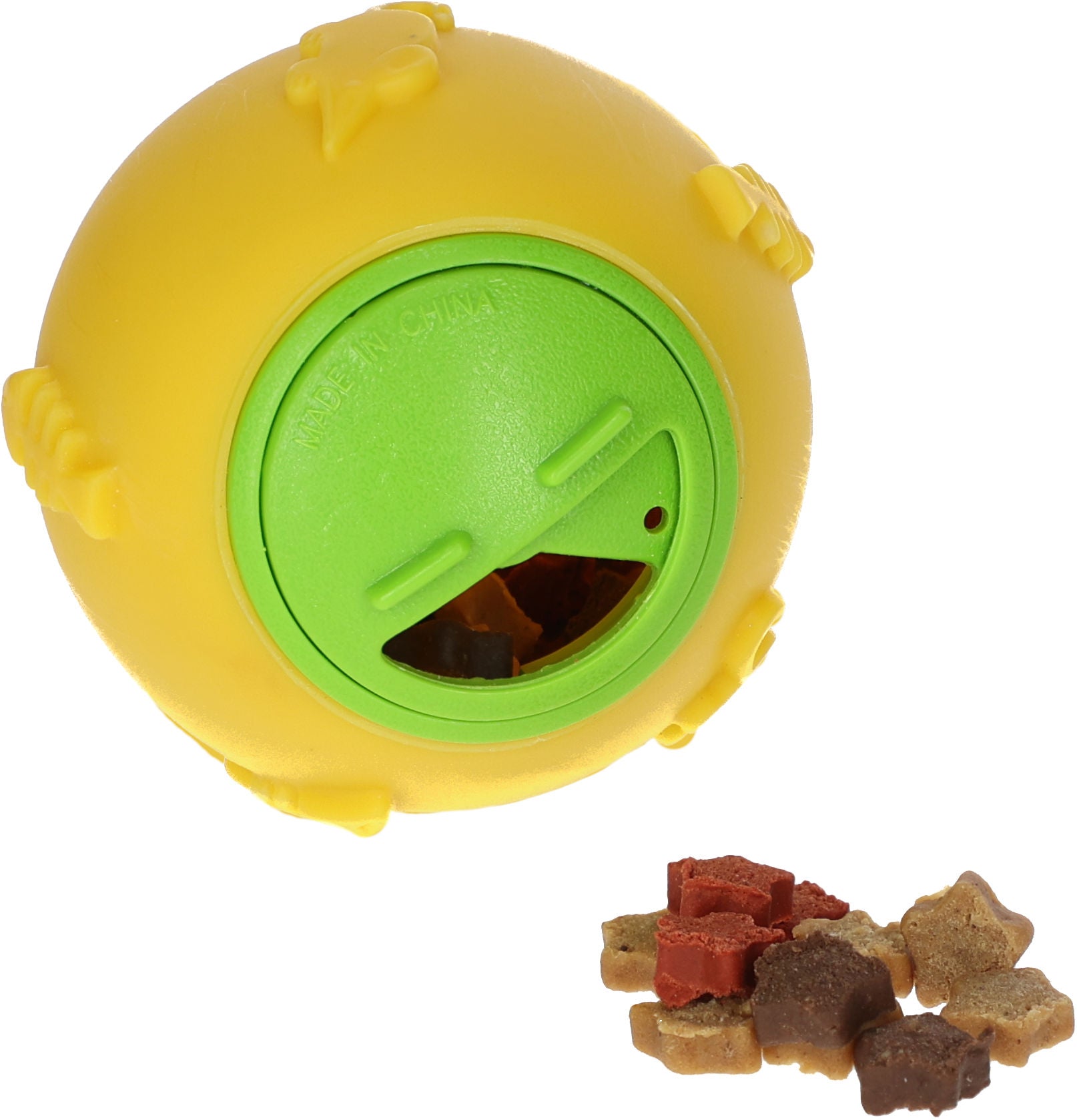 Žoga za prigrizke za macke ø 7,5 cm, rumena