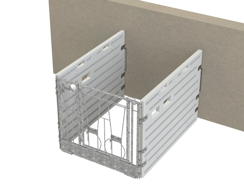 Modularni boks za teleta z enojno ogrado, pritrjen na