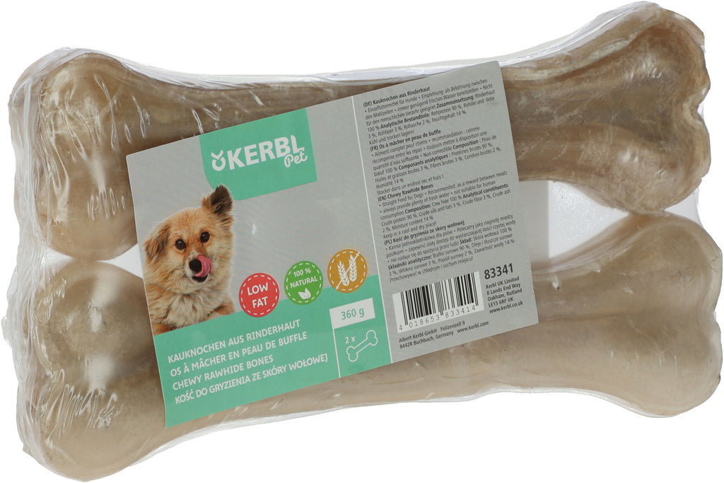 Goveja koža kosti 22 cm/180 g, 2 kos zavarjen