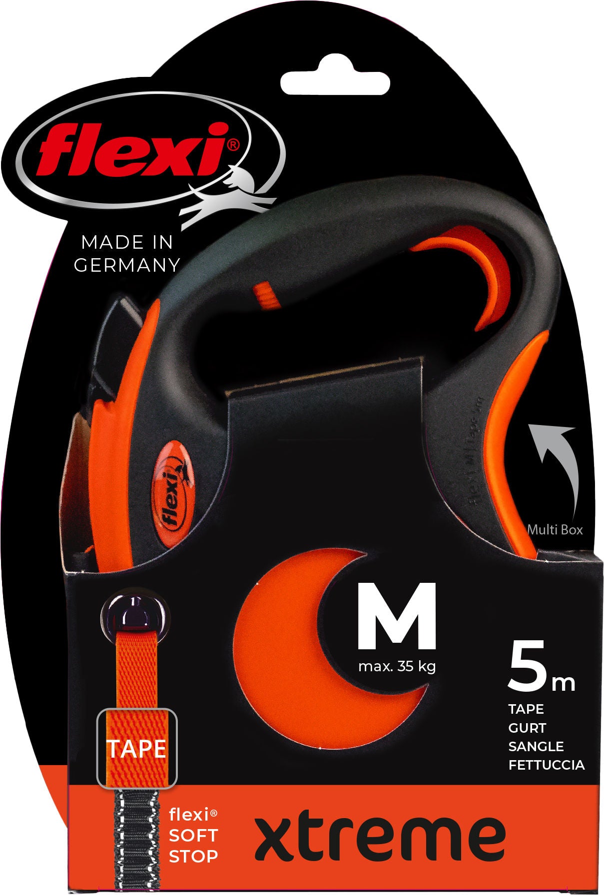 Povodec Flexi Xtreme M, 5m, pas, do 35kg
