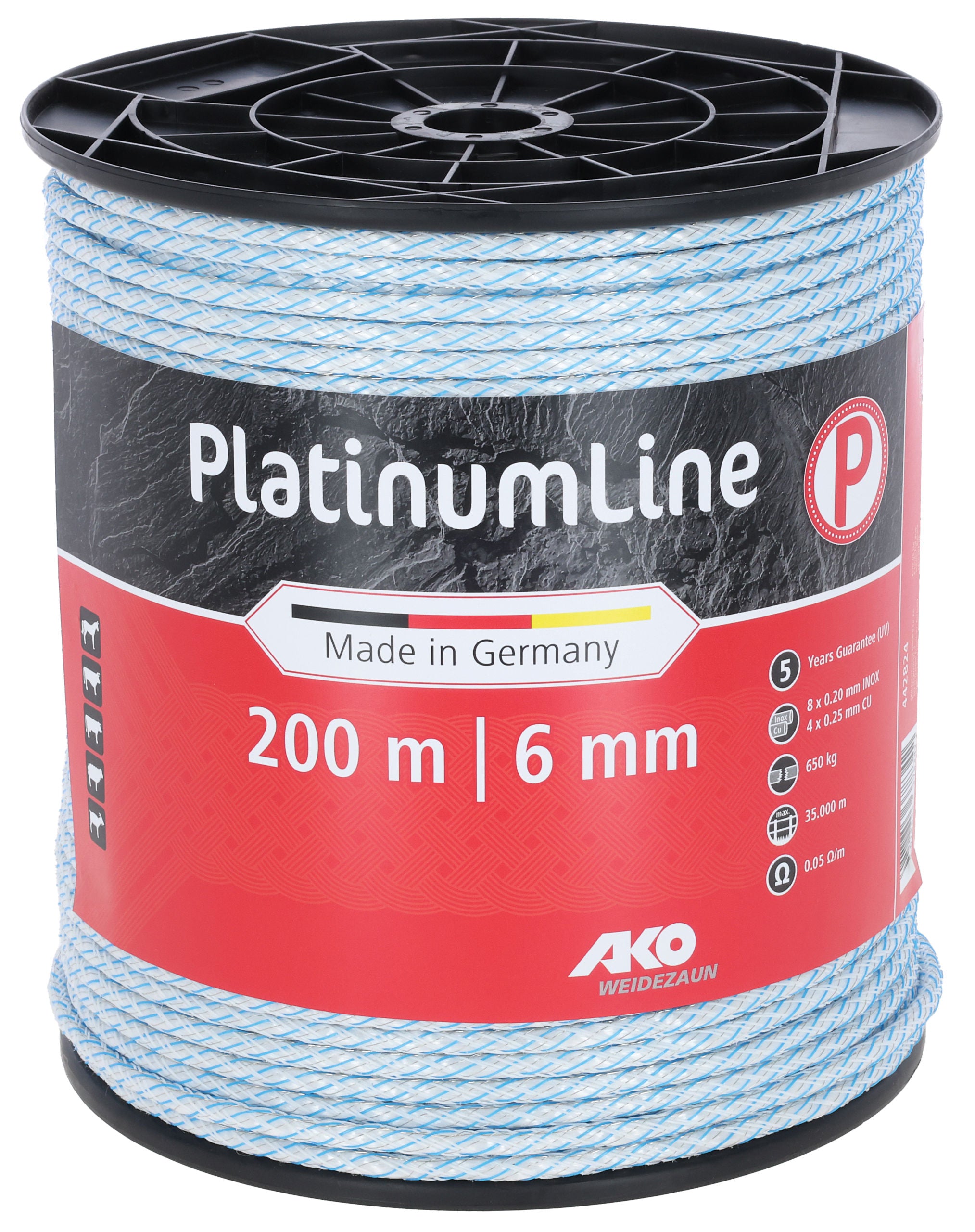 Vrv PlatinumLine, bela/modra, 200m, 8x 0,2 Niro, 4x 0,25 Cu