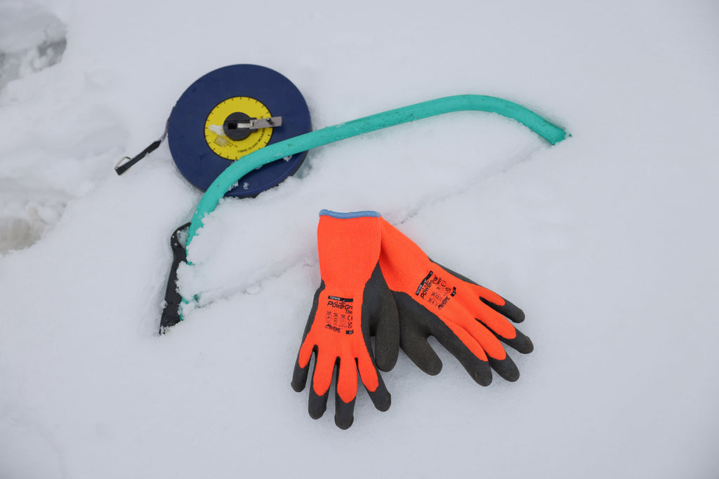 PowerGrab Thermo vel. 7 oranžn Pletene rokavice lateks s podl
