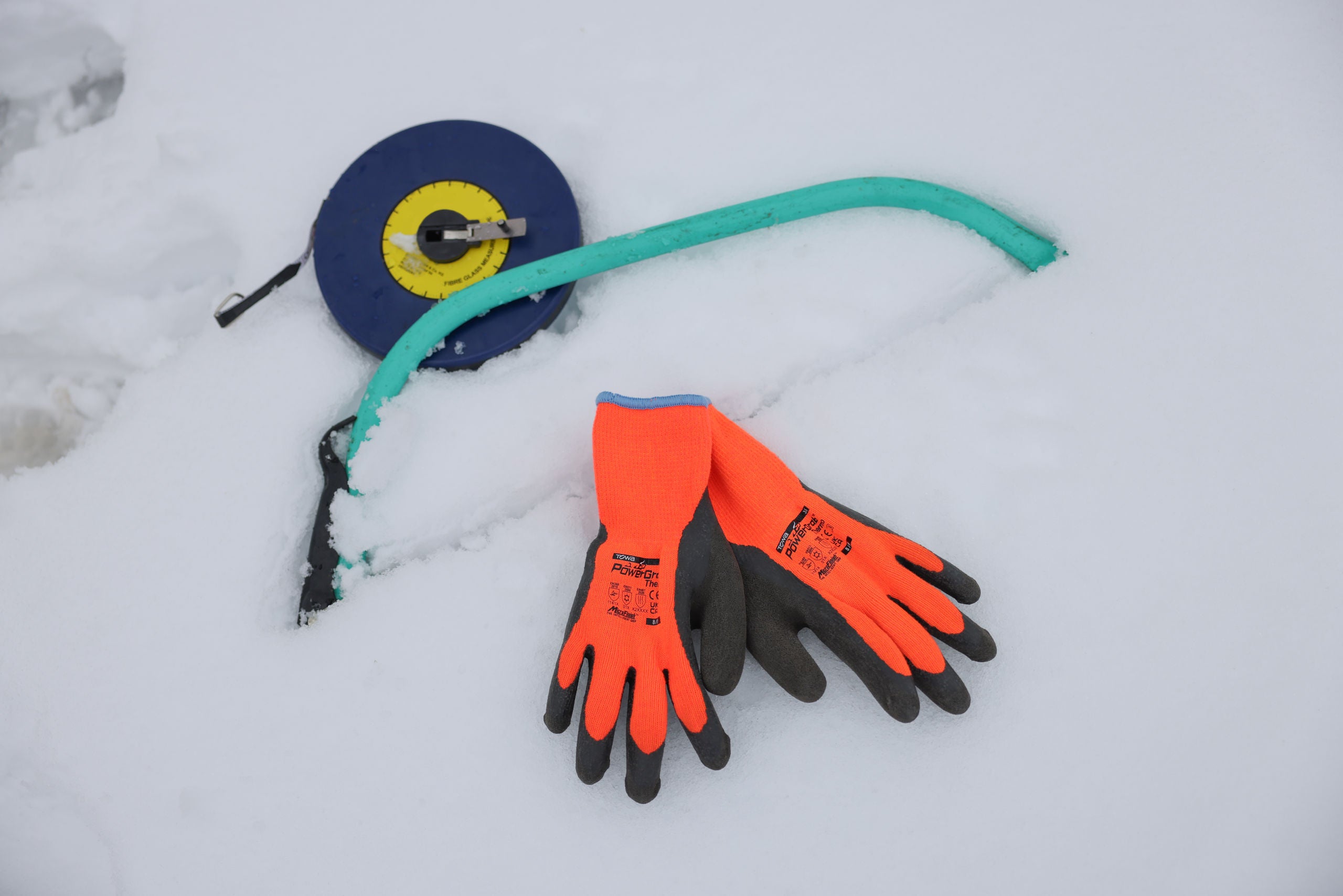 PowerGrab Thermo vel. 7 oranžn Pletene rokavice lateks s podl