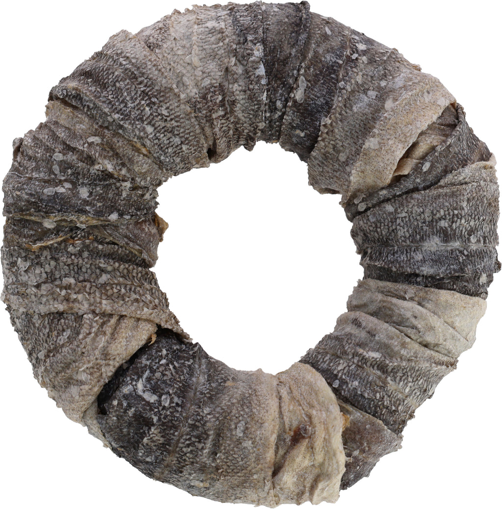 Goveja koža, obroč, z ribo, 17 cm, 220 g, na zaslonu