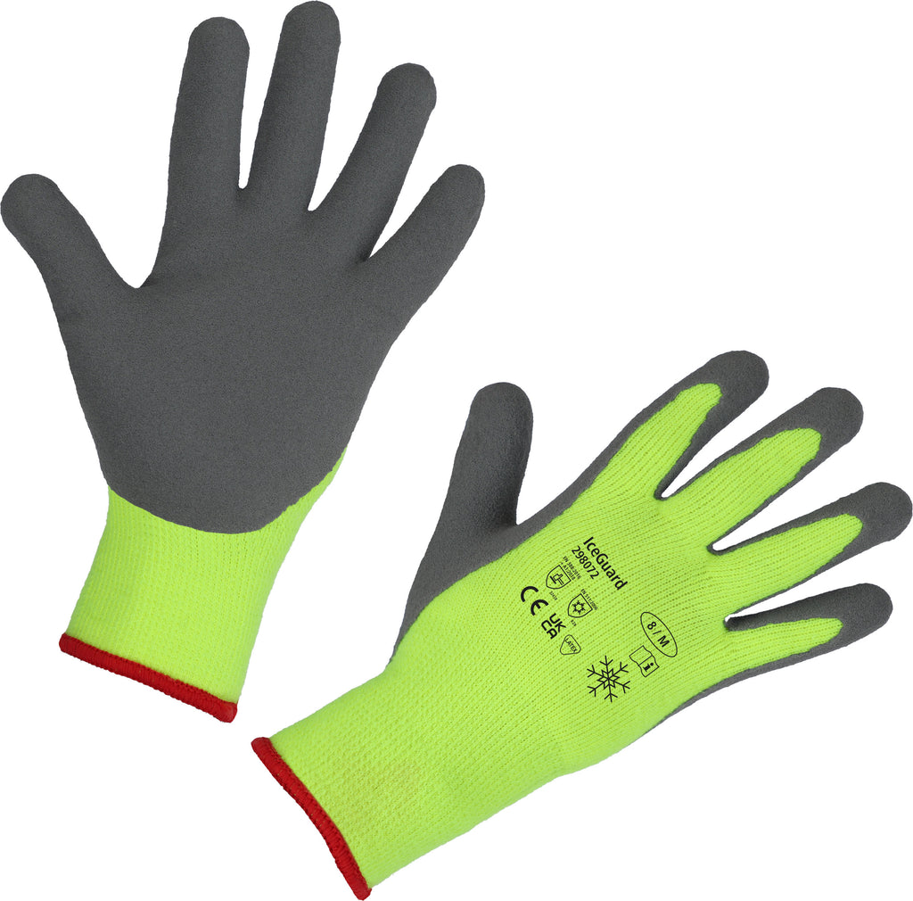 Winterhs. IceGuard Gr. 7/S Strickhs. Latex, neon gelb