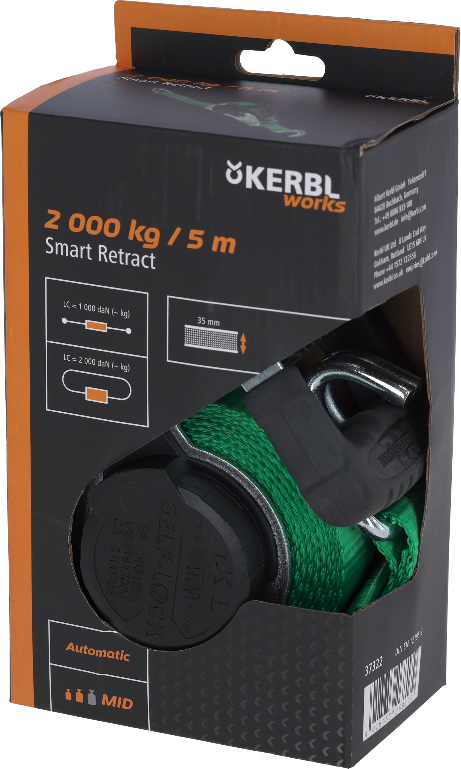 Samod. privezni trak 35 mm/5 m priv. sila 1000/2000kg ko.kav.