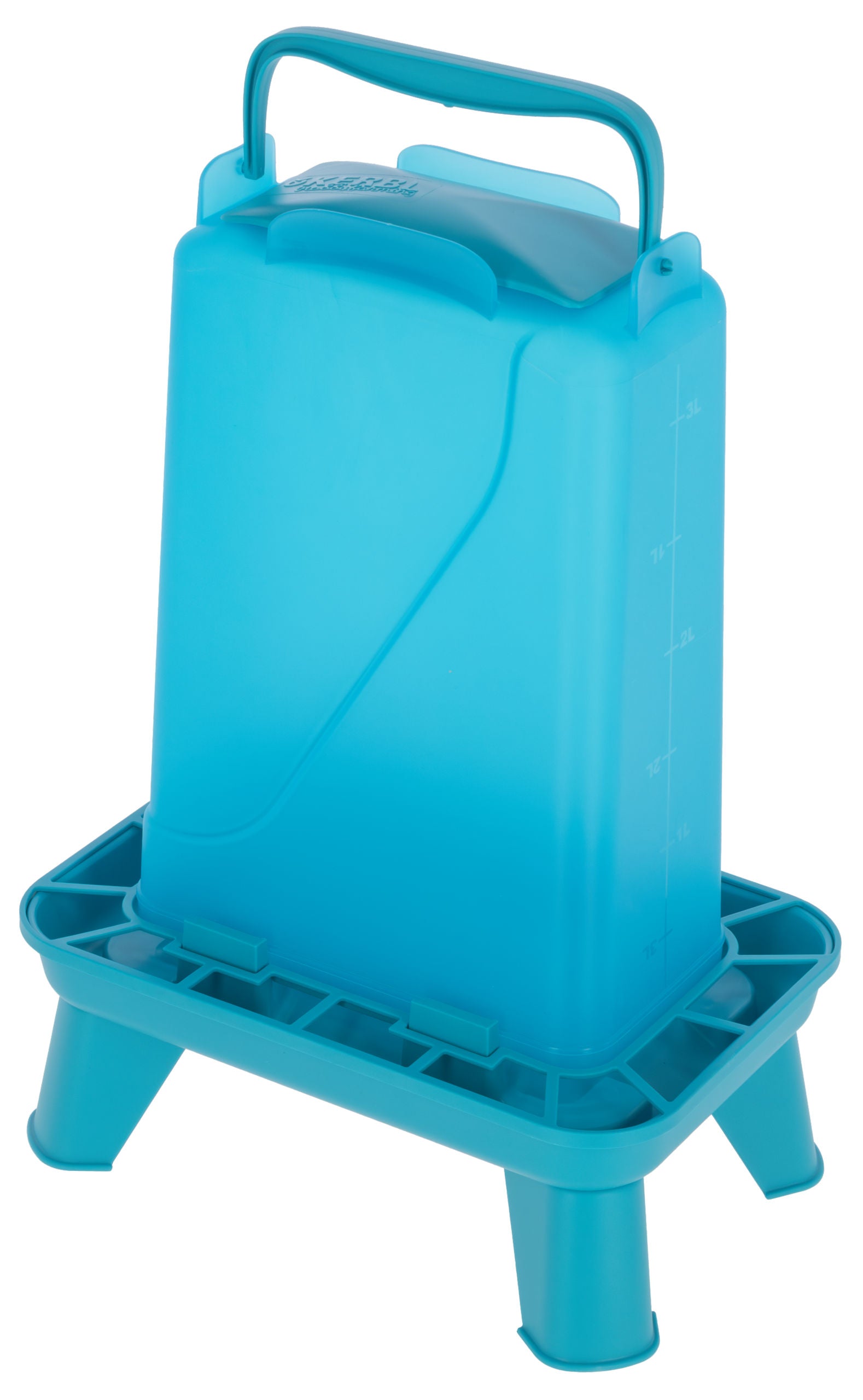 Napajalnik 3,5 L za perutnino pravokoten, plastičen, moder