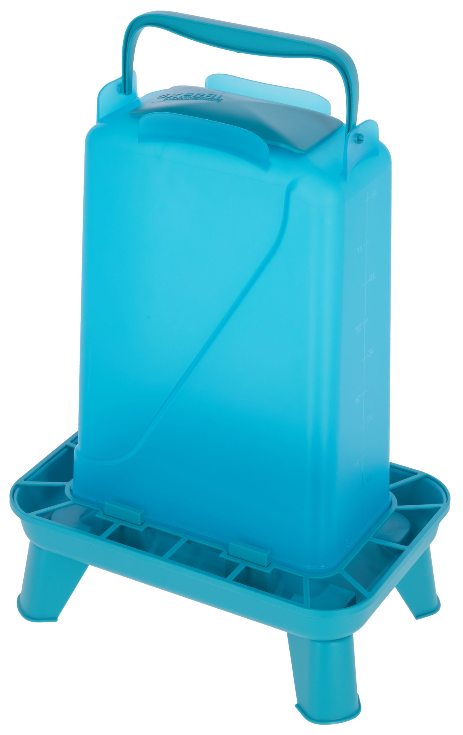 Napajalnik 5,5 L za perutnino pravokoten, plastičen, moder