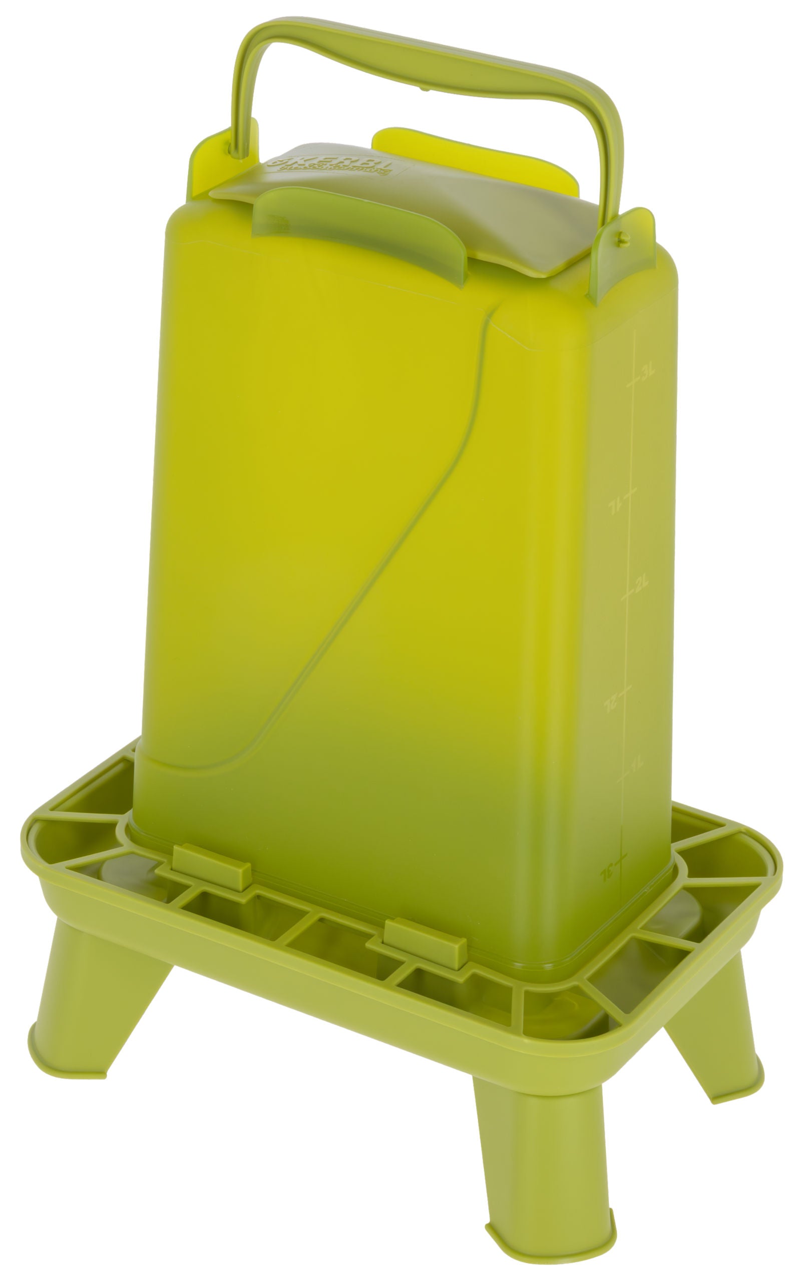 Napajalnik 3,5 L za perutnino pravokoten, plastičen, zelen