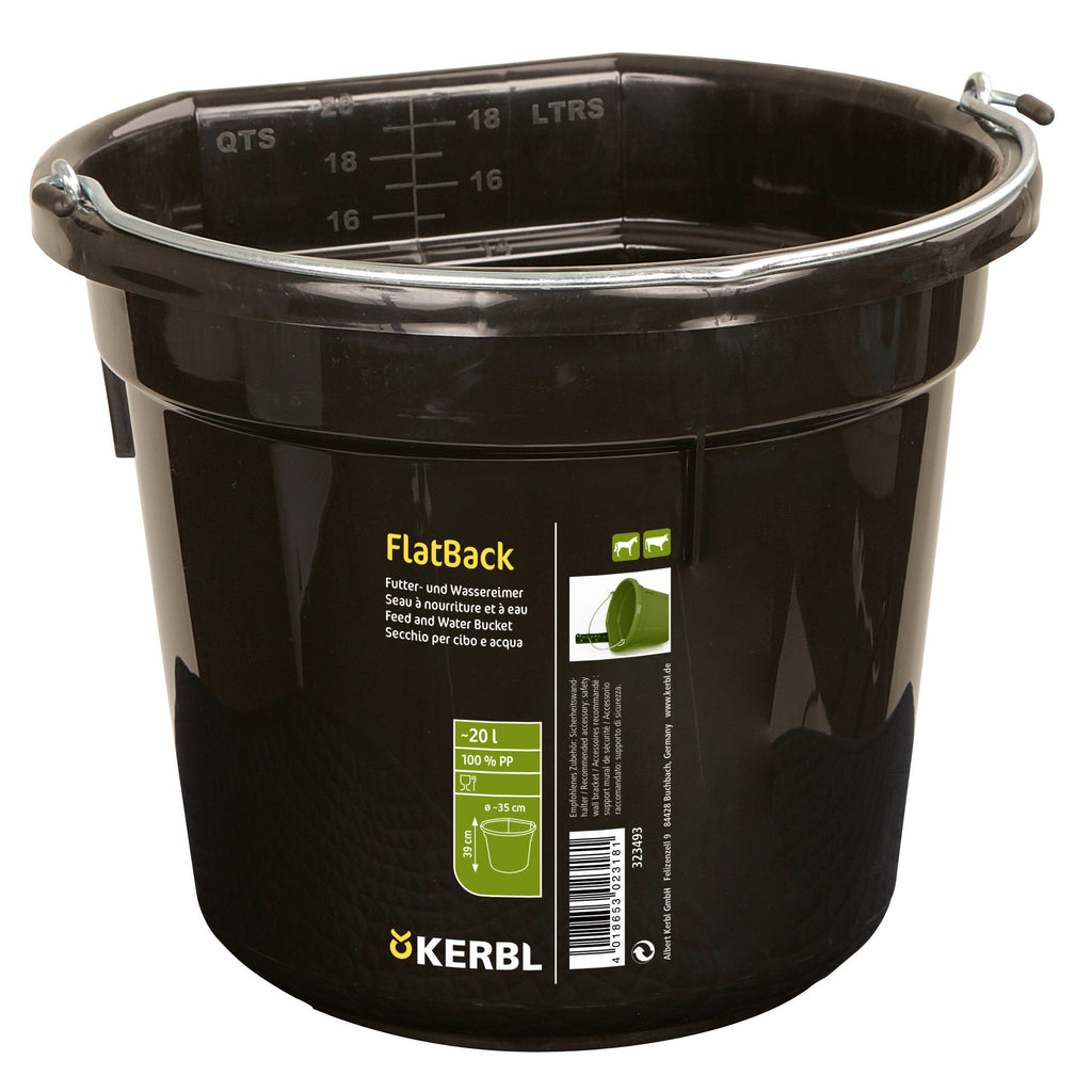 FlatBack, crna, približno 20 ltr, vedro za krmo in vodo