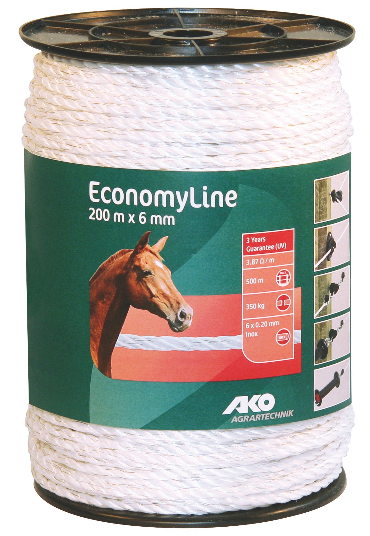 VRV ECONOMY bela 6mm (350kg) 200m