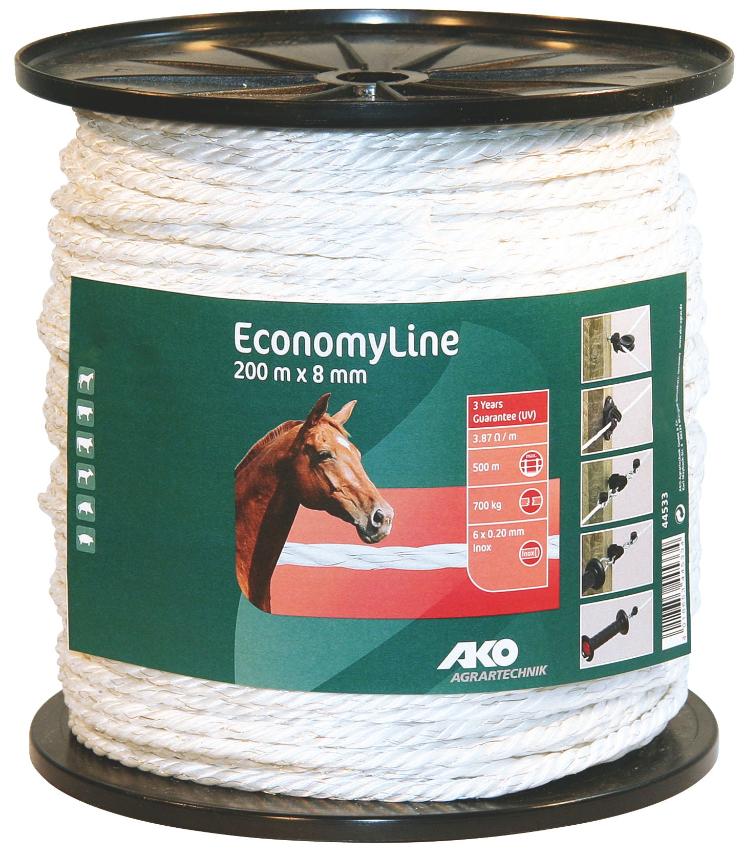 VRV ECONOMY bela 8mm (700kg) - 200m